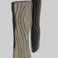 Decorative Ornament Set with Two Vases Featuring Wavy Line Design in Light and Dark Colors