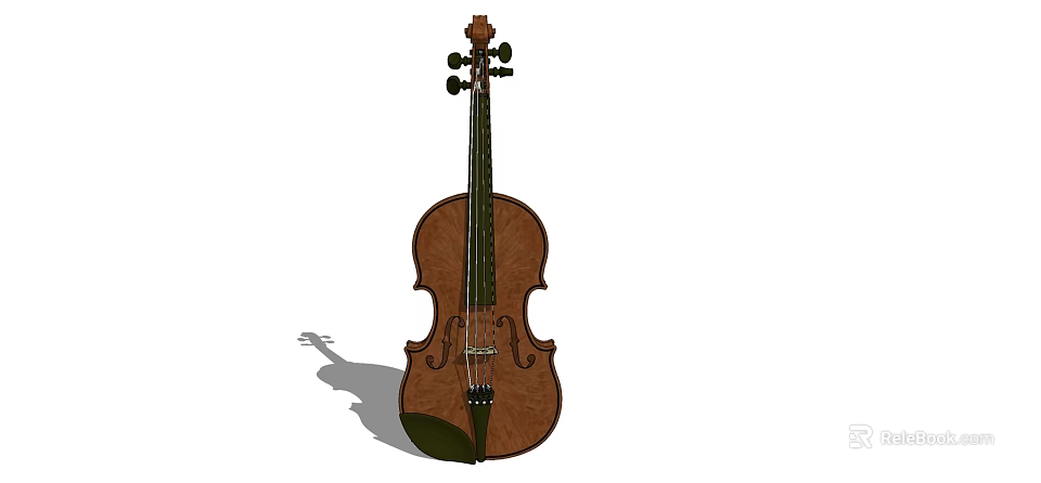 Classic Wooden Acoustic Violin Musical Instrument With Crafted Body And Strings 3d model 