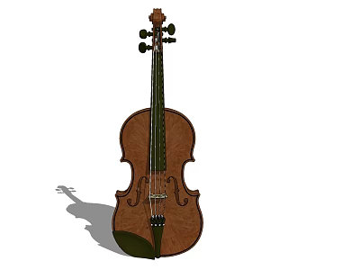 Classic Wooden Acoustic Violin Musical Instrument With Crafted Body And Strings 3d model