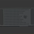 Gray Perforated Laptop Case With Apple Logo And Protective Border Design 3d model