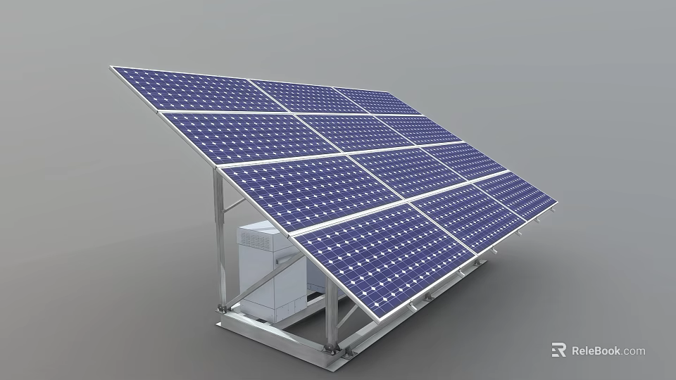Efficient Modern Solar Power Appliance With High Quality Panels And Storage System 3d model