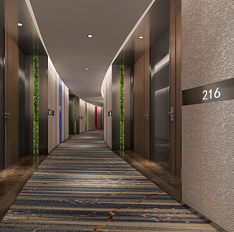 Modern Away Hotel Entrance Away 3d model