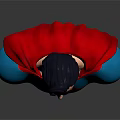 Superman 3D Sculpture Bust With Red Cape Blue Chest And Yellow Red Logo