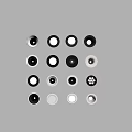 Various Design Downlights And Spotlights With Different Colors And Decorative Trims