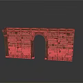 Brick Archway Decorative Structure With Stacked Bricks And Arched Opening For Architectural Scene Design