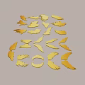 Various Golden Wing Silhouettes For Creative Design And Art Projects 3d model