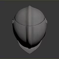 Sleek Silver Weapon Helmet With Smooth Reflective Surface On Dark Background 3d model