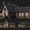 Ancient Traditional Building With Wooden Structure Classic Roof And Wooden Doors Windows