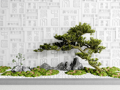 New Chinese Landscape Sick Landscape Sick Courtyard Landscape Pohan Pine model