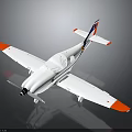 White Propeller Aircraft With Orange Blue Wing Tail Accents In Aerospace Design