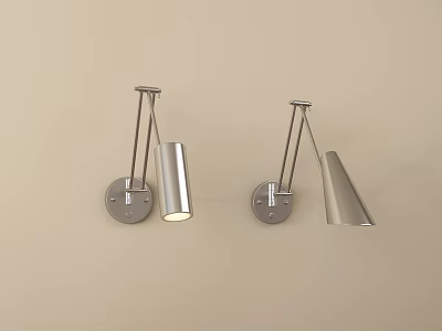 Modern Minimalist Wall Lamp With Adjustable Metal Arm And Sleek Design 3d model