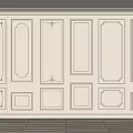 Wallboard carved plaster line 3d model