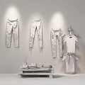 Men's Clothing Featuring Regular Straight Slim Fit Jeans And Graphic T Shirts On Wall