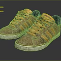 Adidas Brown and Orange Sneakers with Worn Out Soles and Orange Laces