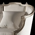 Elegant Single Sofa With Silver Carved Frame And White Upholstered Cushions 3d model