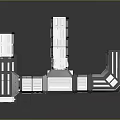 Futuristic Modular Architectural Structure With Interconnected Gray And White Panels
