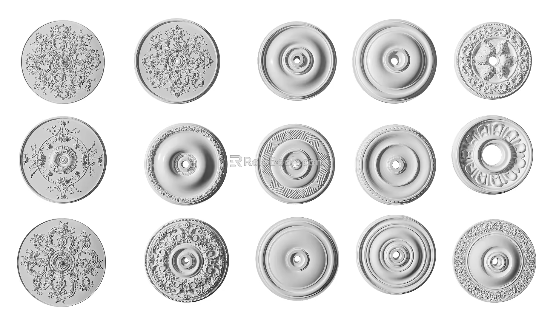 European-style lamp panel carved lamp panel combination 3d model