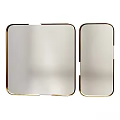 Two Modern Square Mirrors With Gold Frames And Sleek Contemporary Design 3d model
