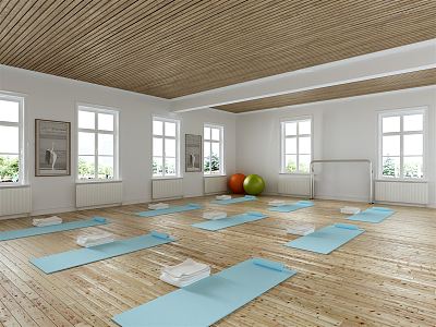 Modern Yoga Room Simple Yoga Room model