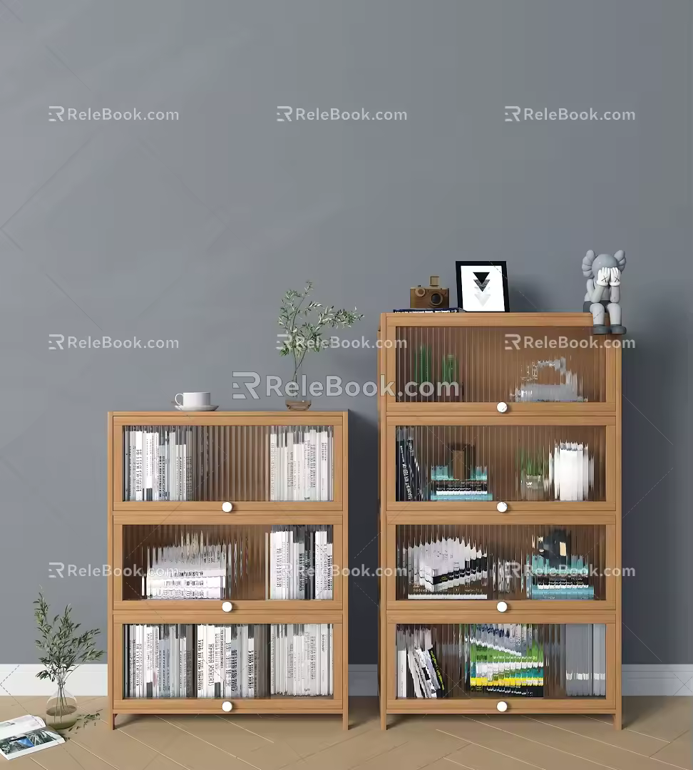 Nordic Sideboard Side Cabinet Bookcase 3d model