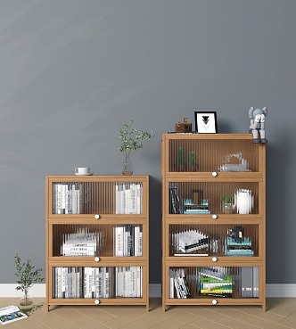 Nordic Sideboard Side Cabinet Bookcase 3d model