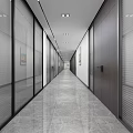 Modern Aisle Public Toilet 3d model
