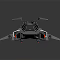 Futuristic Sci Fi Vehicle 3D Model With Geometric Panels Gray Body And Orange Accents