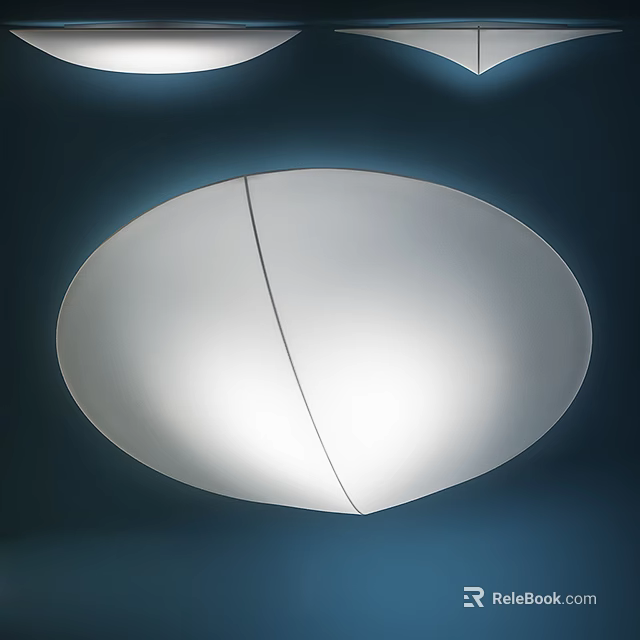 Modern White Round Ceiling Light Featuring Smooth Surface and Soft Illumination 3d model 