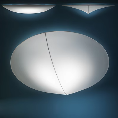 Modern White Round Ceiling Light Featuring Smooth Surface and Soft Illumination 3d model