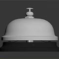 Shiny Chrome Service Bell With Polished Surface And Reflective Base On Dark Background