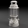 Vintage Metal Kerosene Lamp With Glass Shade And Top Handle Design