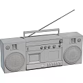 Vintage Radio Cassette Player Stereo With Speakers Antenna And Control Panel