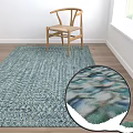 Multiple Square Rugs In Brown Blue Gray Woven Texture For Home Decor 3d model