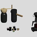 Stylish Modern Kitchen Coffee Appliances With Maker Grinder And Pods 3d model