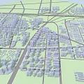 Urban Building Complex 3D Model Featuring High Rise Buildings And Road Layout