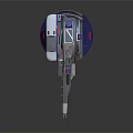 Futuristic Sci Fi Character Using Advanced Mechanical Cannon With Circular Structure 3d model