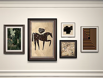 Vintage Decorative Painting Antique Decorative Painting Decorative Painting Combination Decorative Painting Frame Photo Frame Photo Wall 3d model