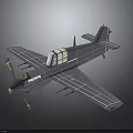 3D Rendered Vintage Single Propeller Airplane With Cockpit Windows Gray Fuselage And Detailed Wing Structure
