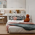 Tatami Bedroom With Modern Minimalist Design Wooden Flooring Desk Bookshelf And Storage Cabinets