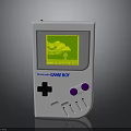 Nintendo Game Boy Electronic Device With White Body Purple Buttons And Green Gaming Screen