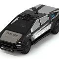 Futuristic Black Police Car With Bold Lines And Modern Design Features