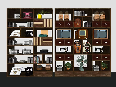 Modern Bookshelf Storage Rack 3d model