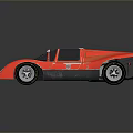 Red Vintage Sports Car With Sleek Design Black Roof And Shiny Finish