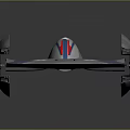 Futuristic Sci-Fi Character Piloting Creature Inspired Gray Spaceship With Blue Red Stripes