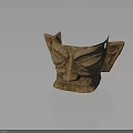 Ancient Bronze Mask Depicting Mythical Creature Face With Exaggerated Eyes And Ears 3d model