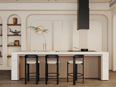 Modern Restaurant Dining Table and Chair Combination Bar Table Chandelier Bar Table Dining Table Bar Chair 3d model