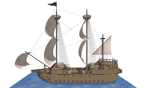 Chinese sailing ship 3d model