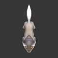 Cute Husky Puppy with Blue Eyes Fluffy Tan and White Fur Standing Pose 3D Render