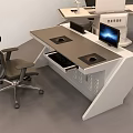 Modern Office Desk And Chair Set With Computer Storage Drawers Design