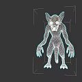 Mythical Creature 3D Model With Large Ears Long Claws And Standing Pose